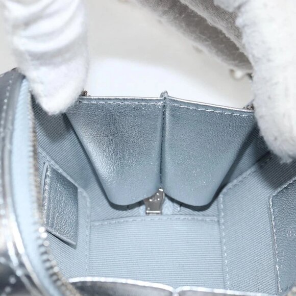 CHANEL Matelasse Chain Shoulder Bag Lamb Skin Silver CC Auth MX038AM - Picture 13 of 16